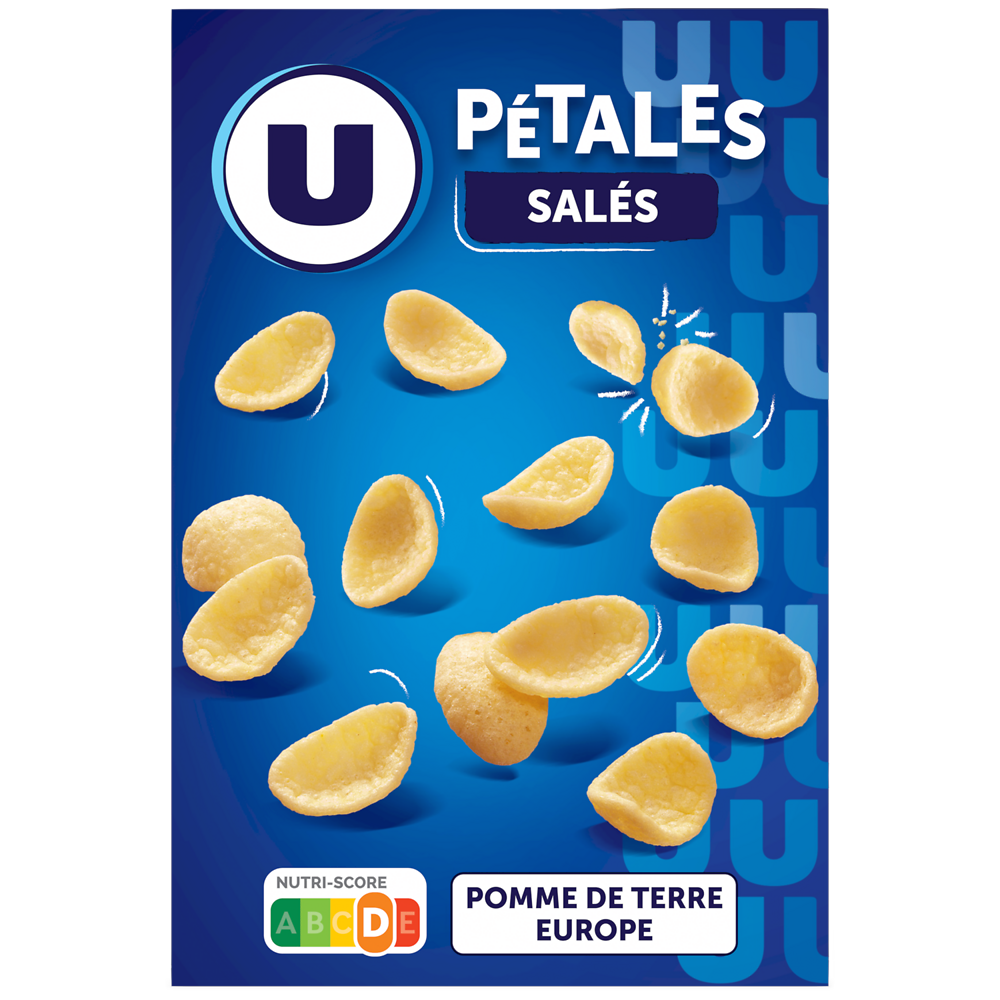 U Snacks pétales salés  paquet de 75g