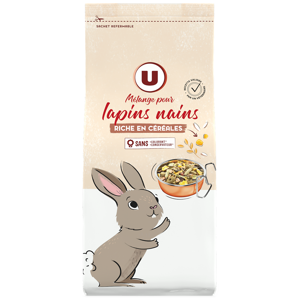 U Mélange pour lapins nains aux céréales  800g