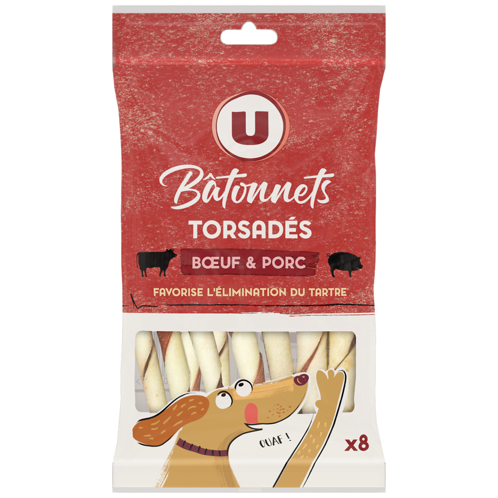 U Os à mâcher au boeuf et porc  8 unités, 56g