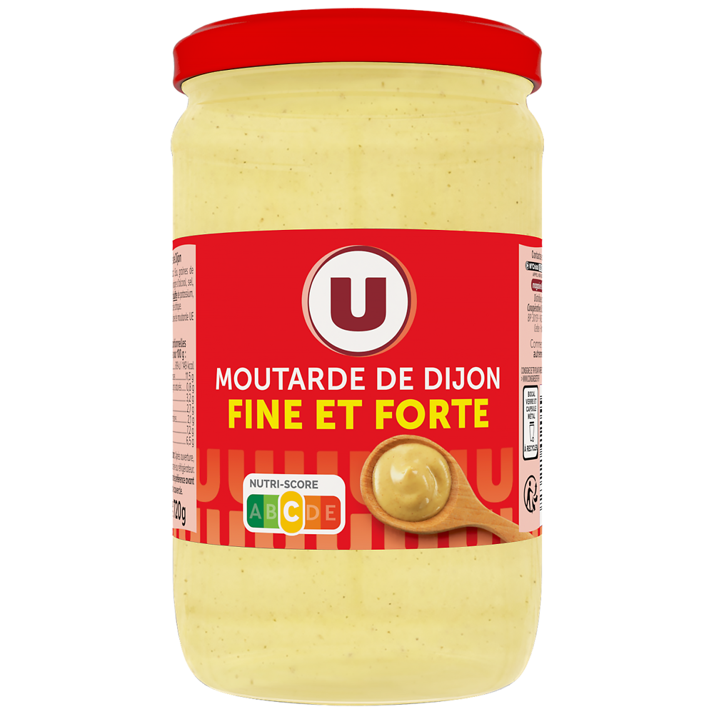 U Moutarde forte de Dijon  pot standard de 72 cl