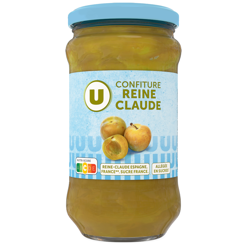 U Confiture de reines Claude allégée  bocal de 335g