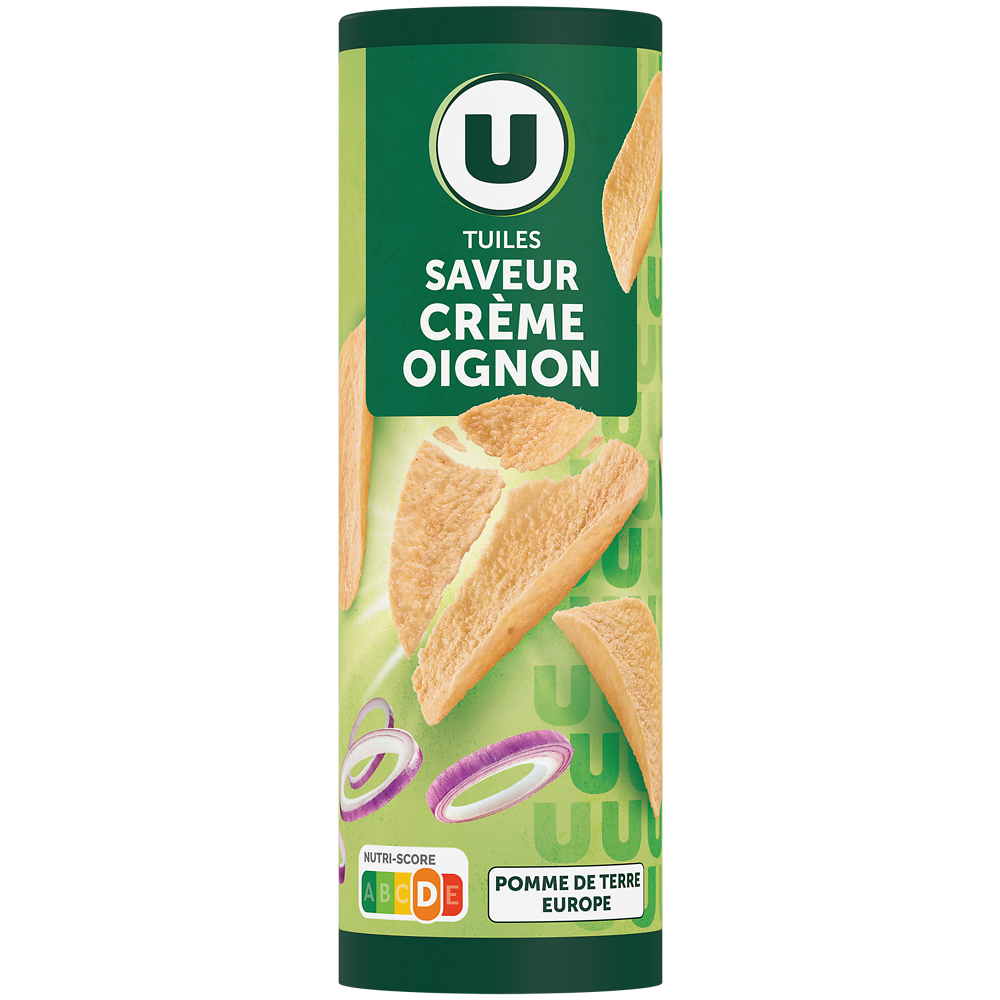 U Tuiles goût crème et oignon  boîte  de 170g