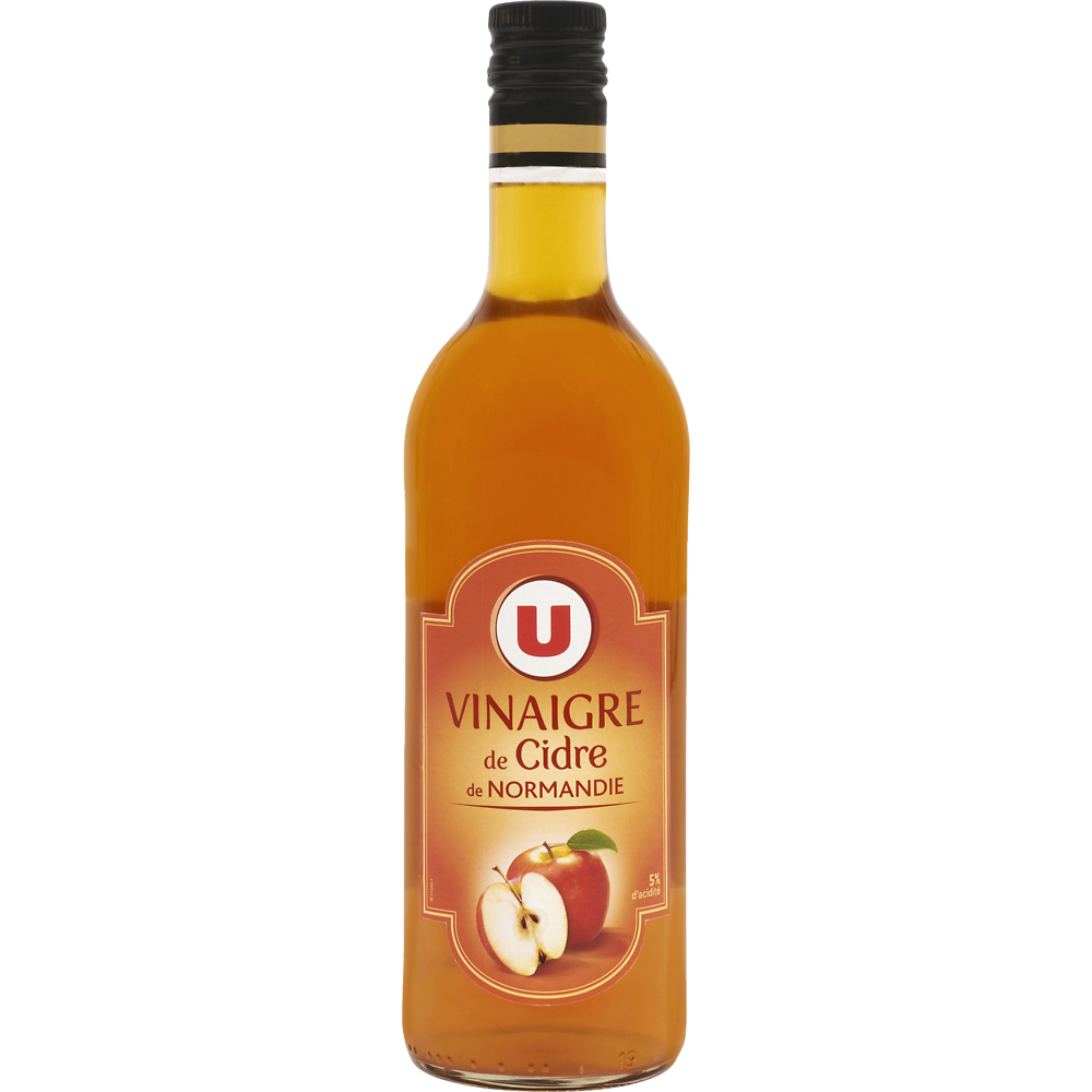 U Vinaigre de cidre 5°  bouteille en verre de 75cl