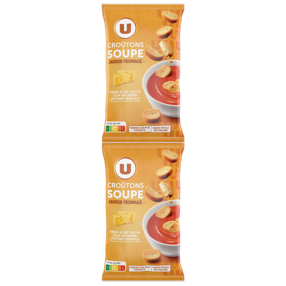 U Croûtons ronds frits pour soupe saveur fromage  2x90g  -  180g