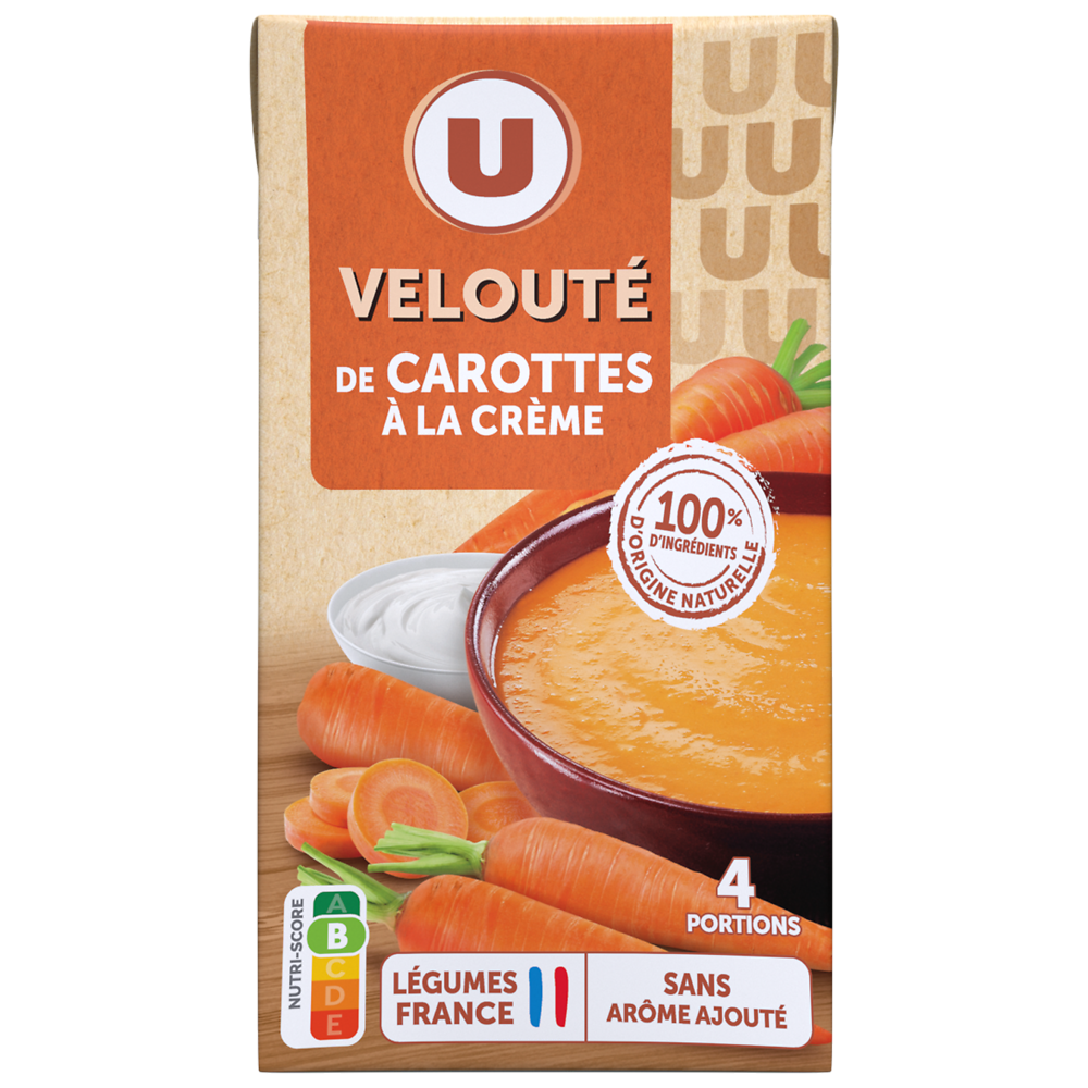 U Soupe Velouté de carottes à la crème brique de 1 litre