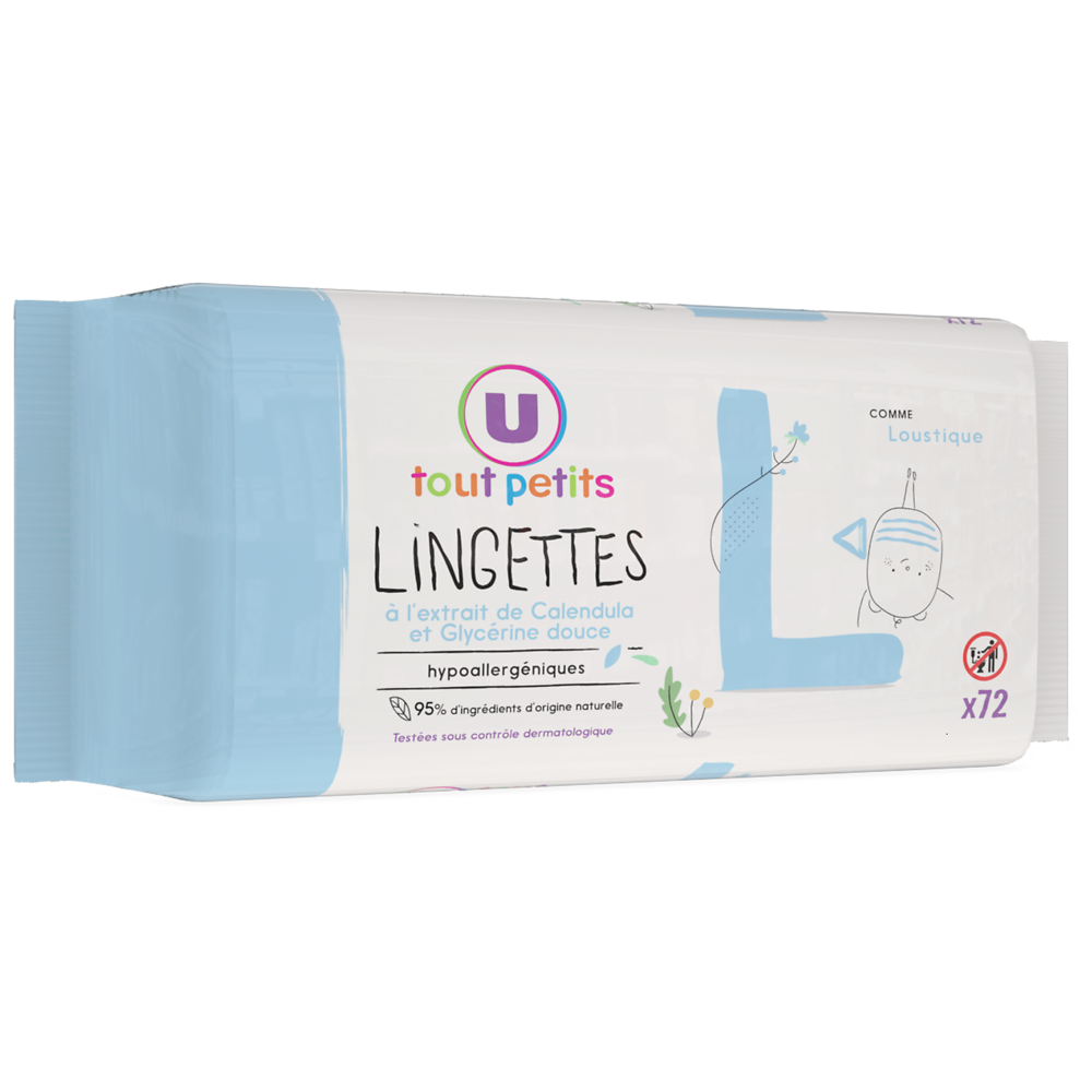 U TOUT PETITS Lingettes classiques pour bébé - x72