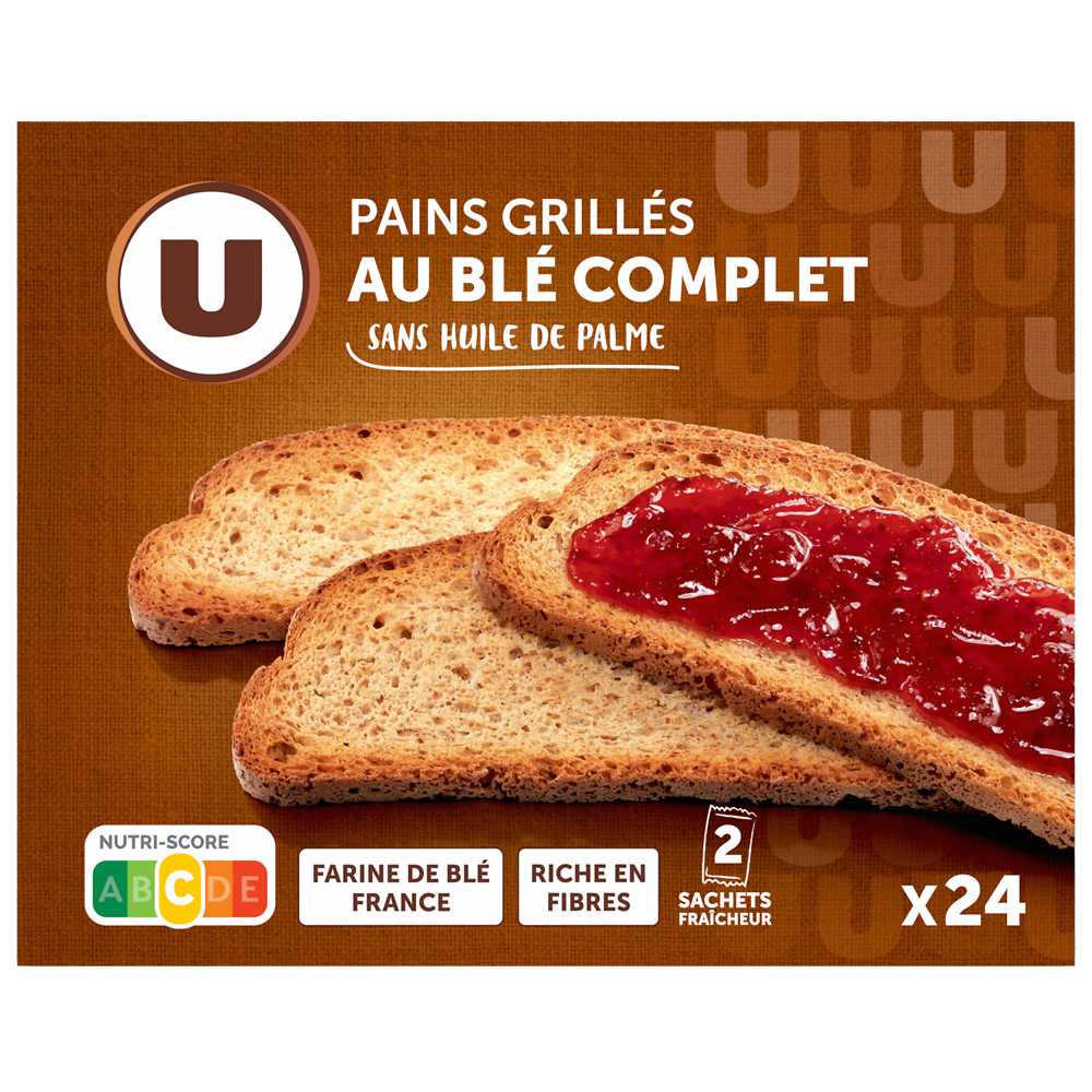 U Pain grillé au blé complet  500g