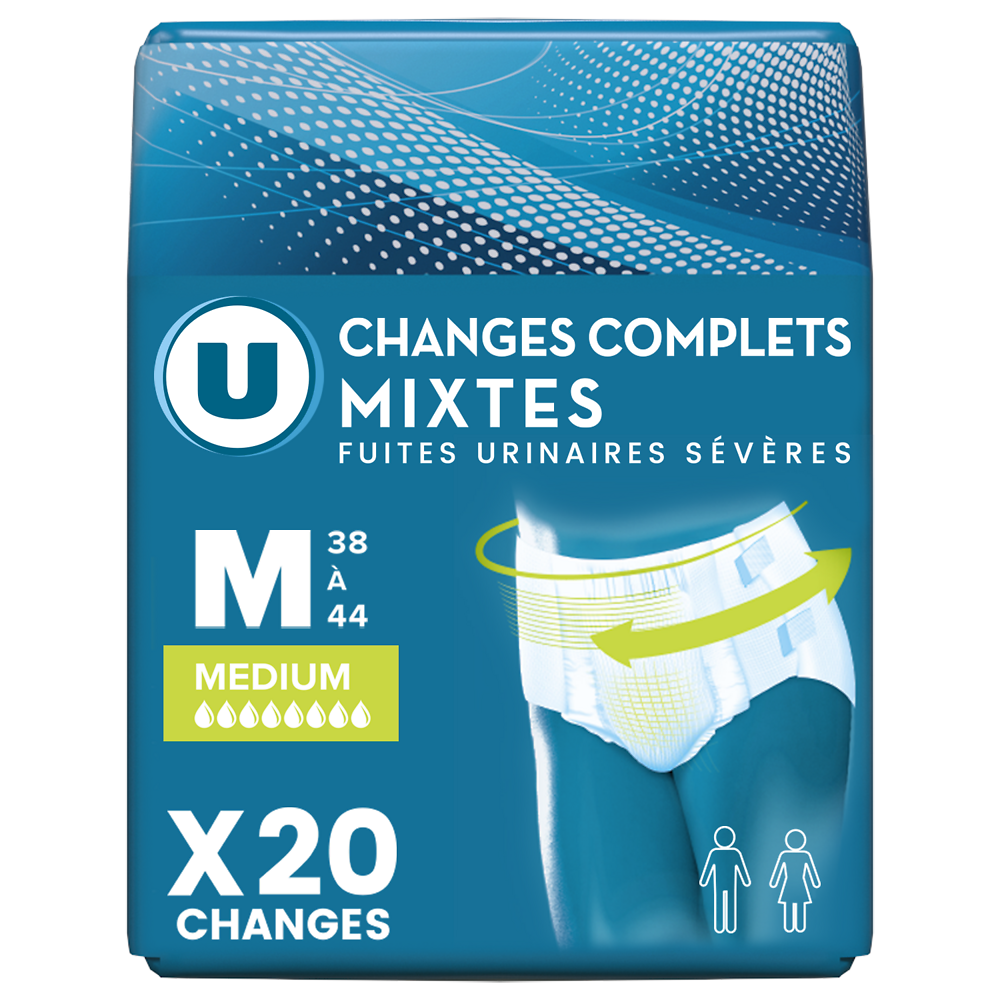 U Change incontinence complet pour adulte - taille M - x20