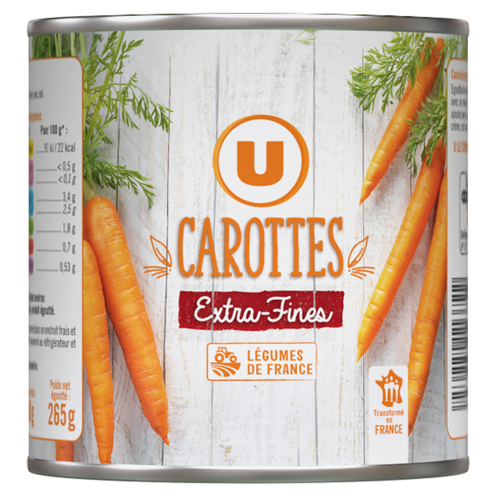 U Carottes extra fines - Boîte 265g