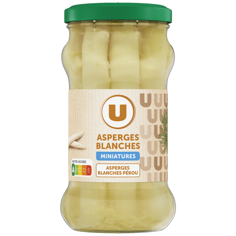 U Asperges blanches miniatures  - Bocal de 110g net égoutté