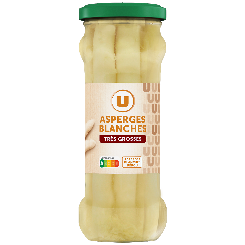 U Asperges blanches très grosses pelées - Bocal 320g