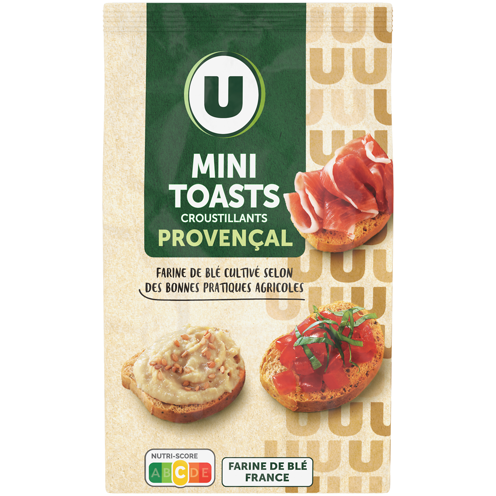 U Mini toasts à tartiner saveur provençale - sachet 120g