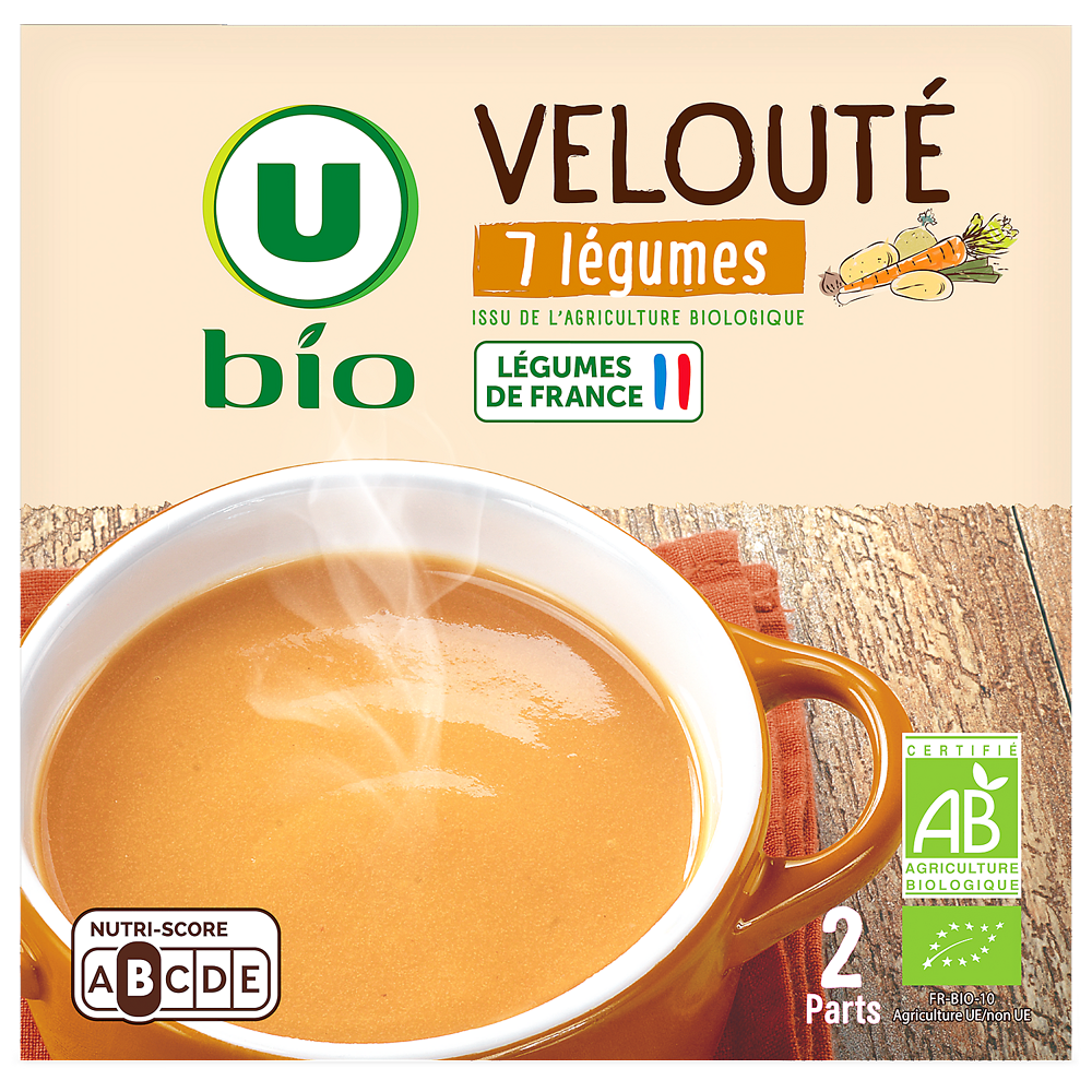 U BIO Soupe Velouté 7 légumes - 2 briques de 30cl