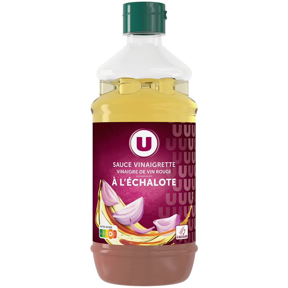 U Sauce vinaigrette au vinaigre de vin rouge et à l'échalote  shaker de550ml