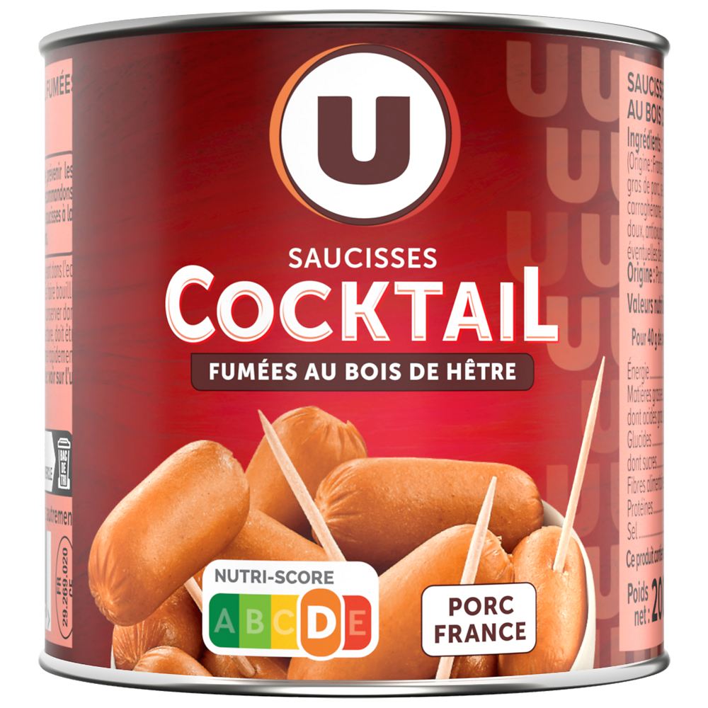 U Saucisses cocktail  boîte de 1/4