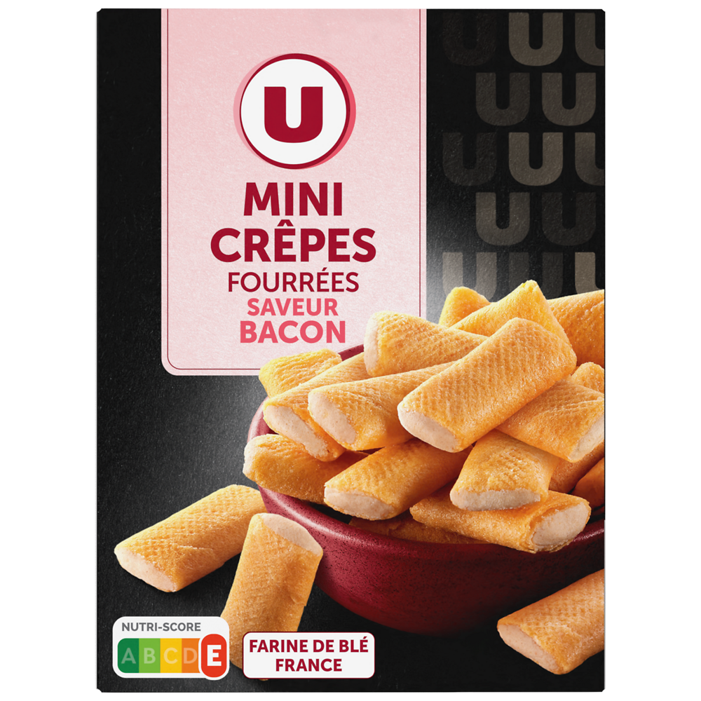 U Mini crêpes fourrées goût bacon  paquet de 65g