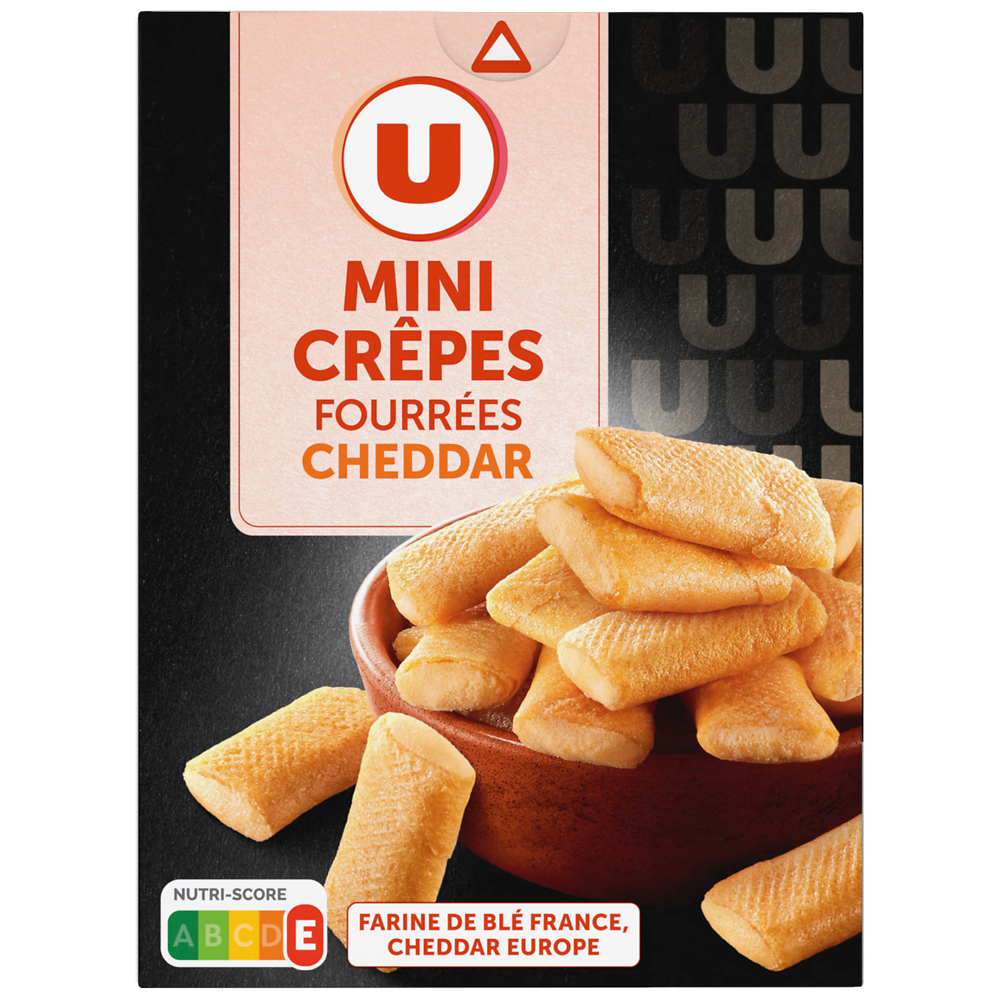 U Mini crêpes fourrées au fromage cheddar  65g