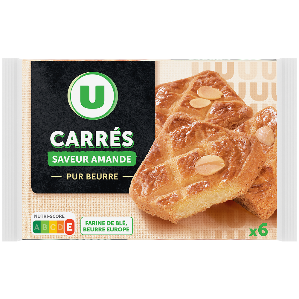 U carrés fourrés saveur amande pur beurre  6 unités 280g