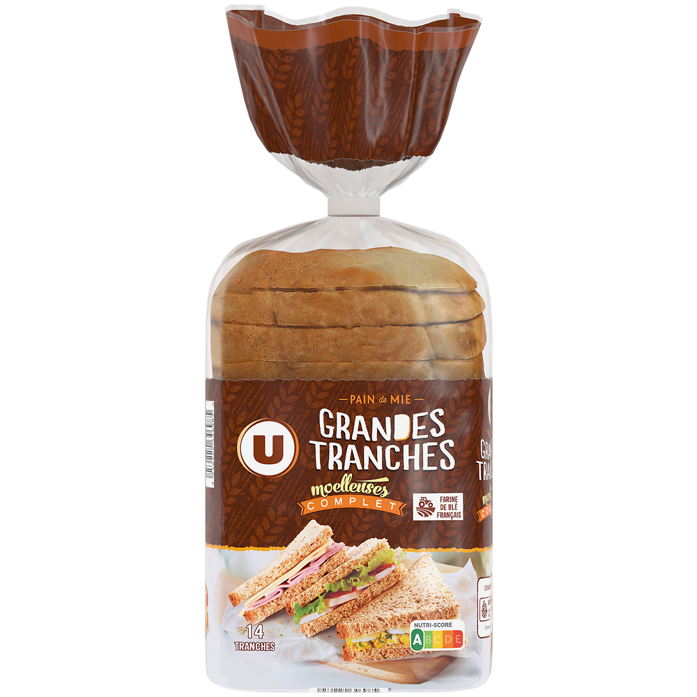 U Pain de mie sandwich complet  550g