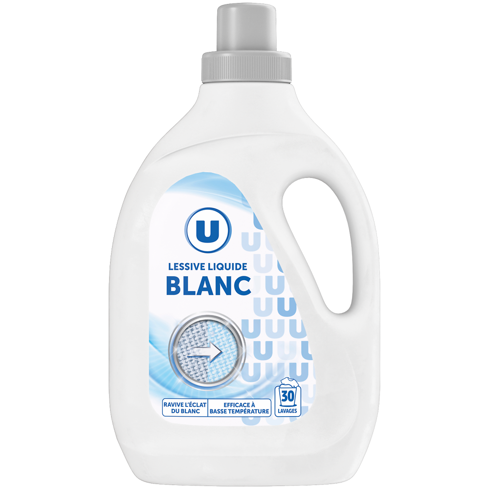 U Lessive liquide spécial blanc - 30 lavages 1,5 litres