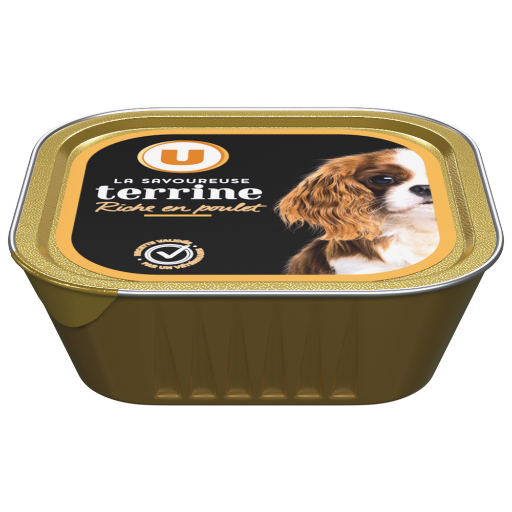 U Aliment pour chien Savoureuse terrine riche en poulet pour chien  300G