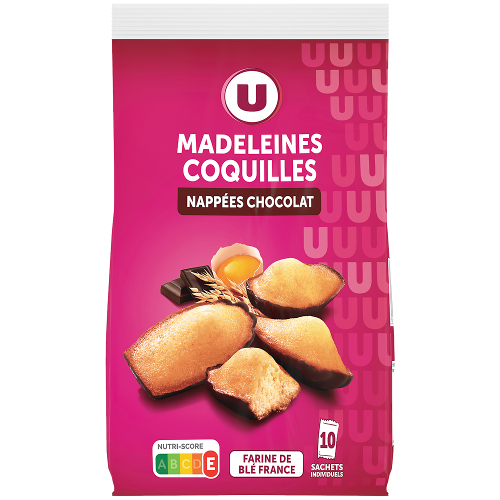 U Madeleines coquilles nappées chocolat - 250g