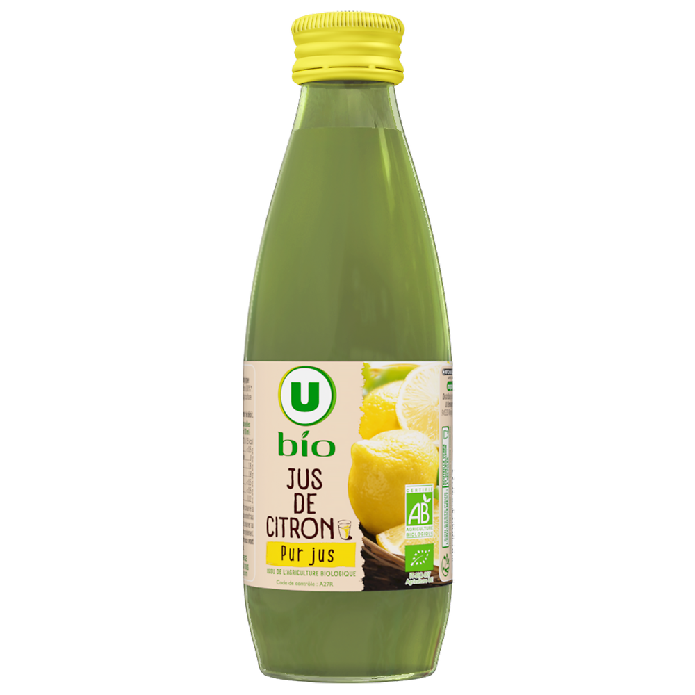 U BIO Jus de citron de sicile  bouteille de 25cl