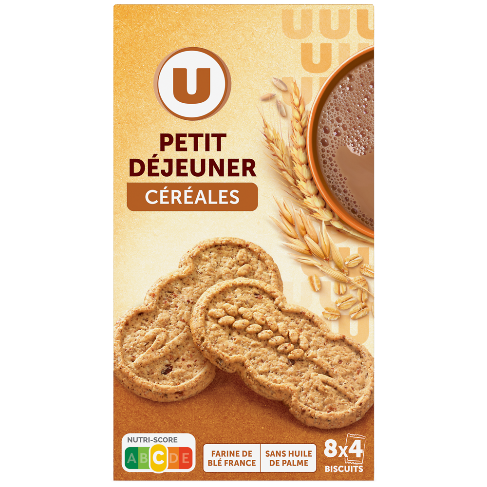 U Biscuits petit dejeuner tout céréales paquet de 400g