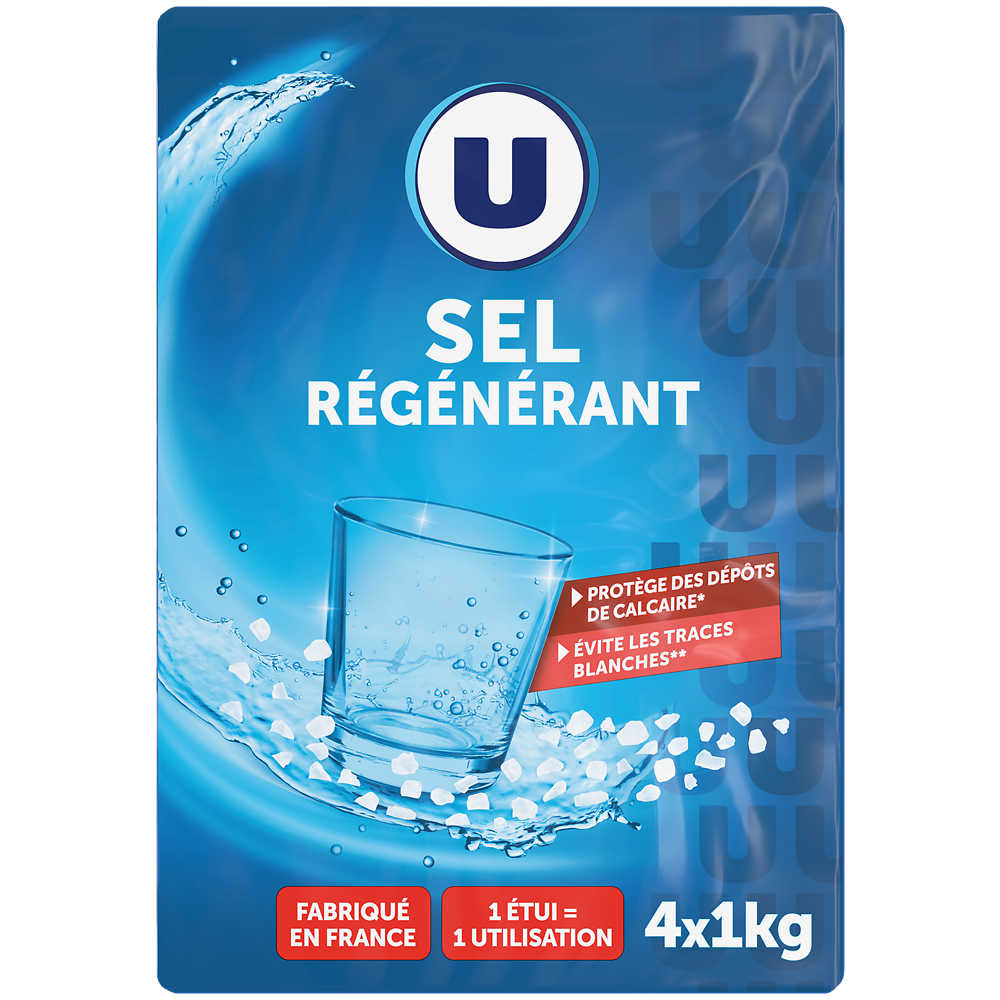 U Sel régénérant pour lave-vaisselle  4x1kg