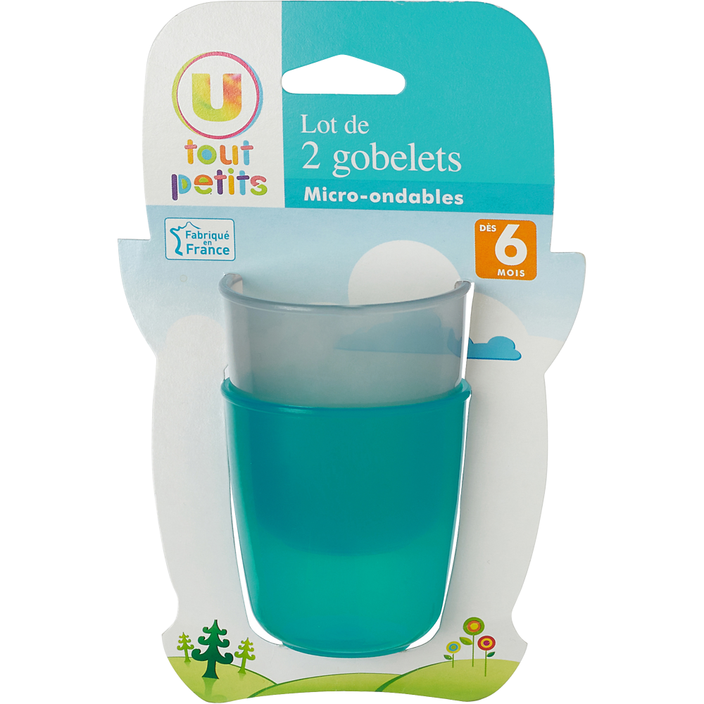 U TOUT PETITS Lot de 2 gobelets micro-ondes en polypropylene