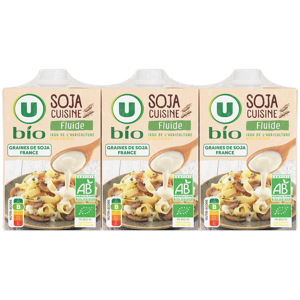 U BIO Soja cuisine fluide  , 3x20cl