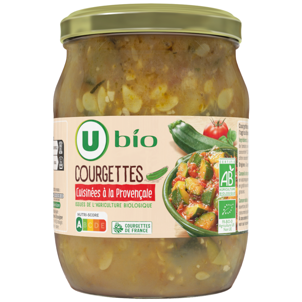 U BIO Courgettes cuisinées à la provençale - Bocal 520g