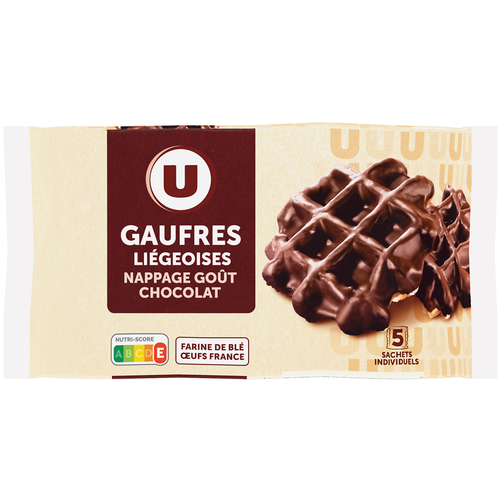 U Gaufres liégeoises nappage goût chocolat  320g