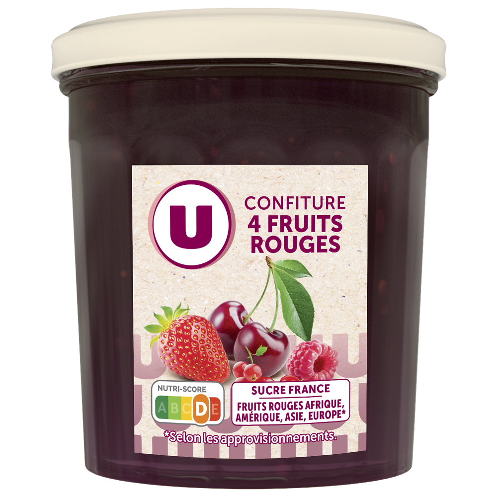 U Confiture extra 4 fruits  pot de 370g