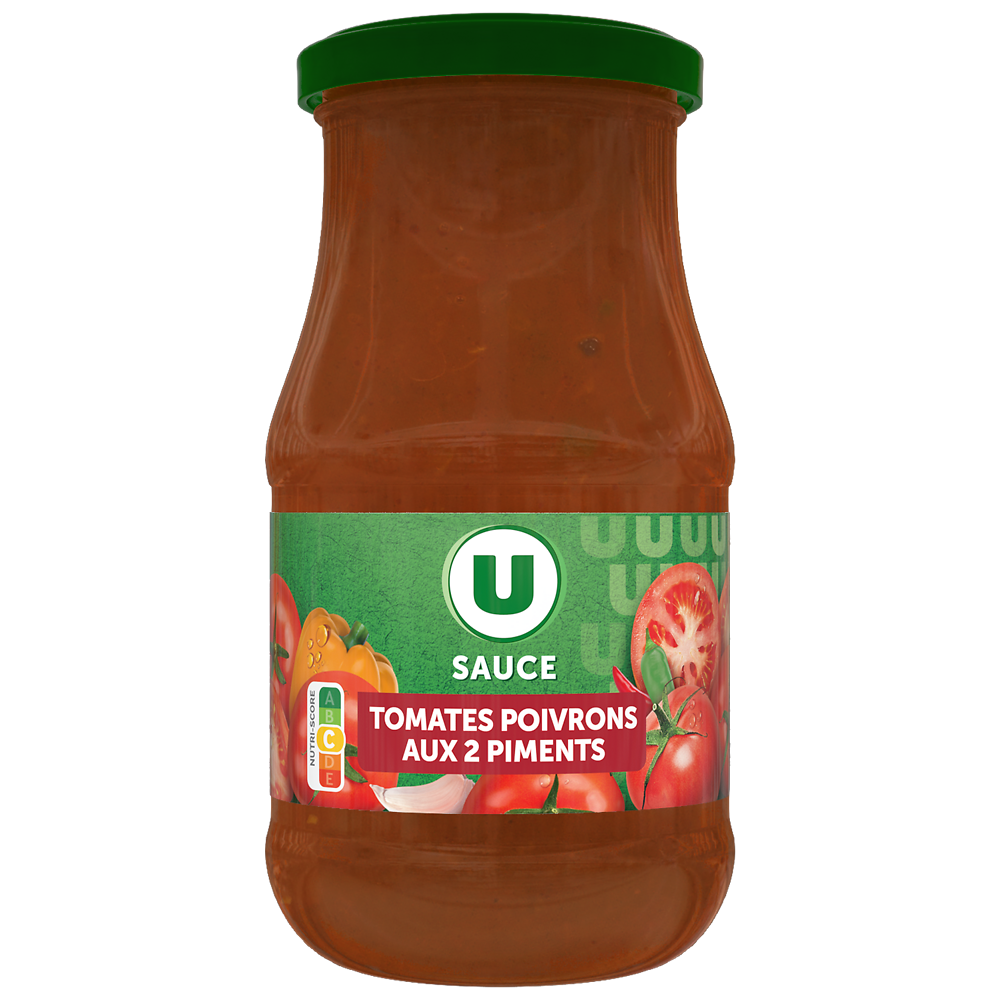 U Sauce poivrons et piments  bocal de 420g