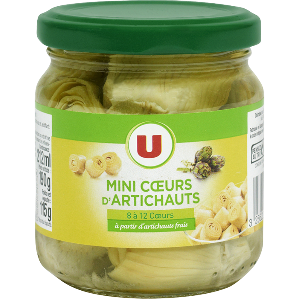 U Mini coeurs d'artichauts - Bocal 115g