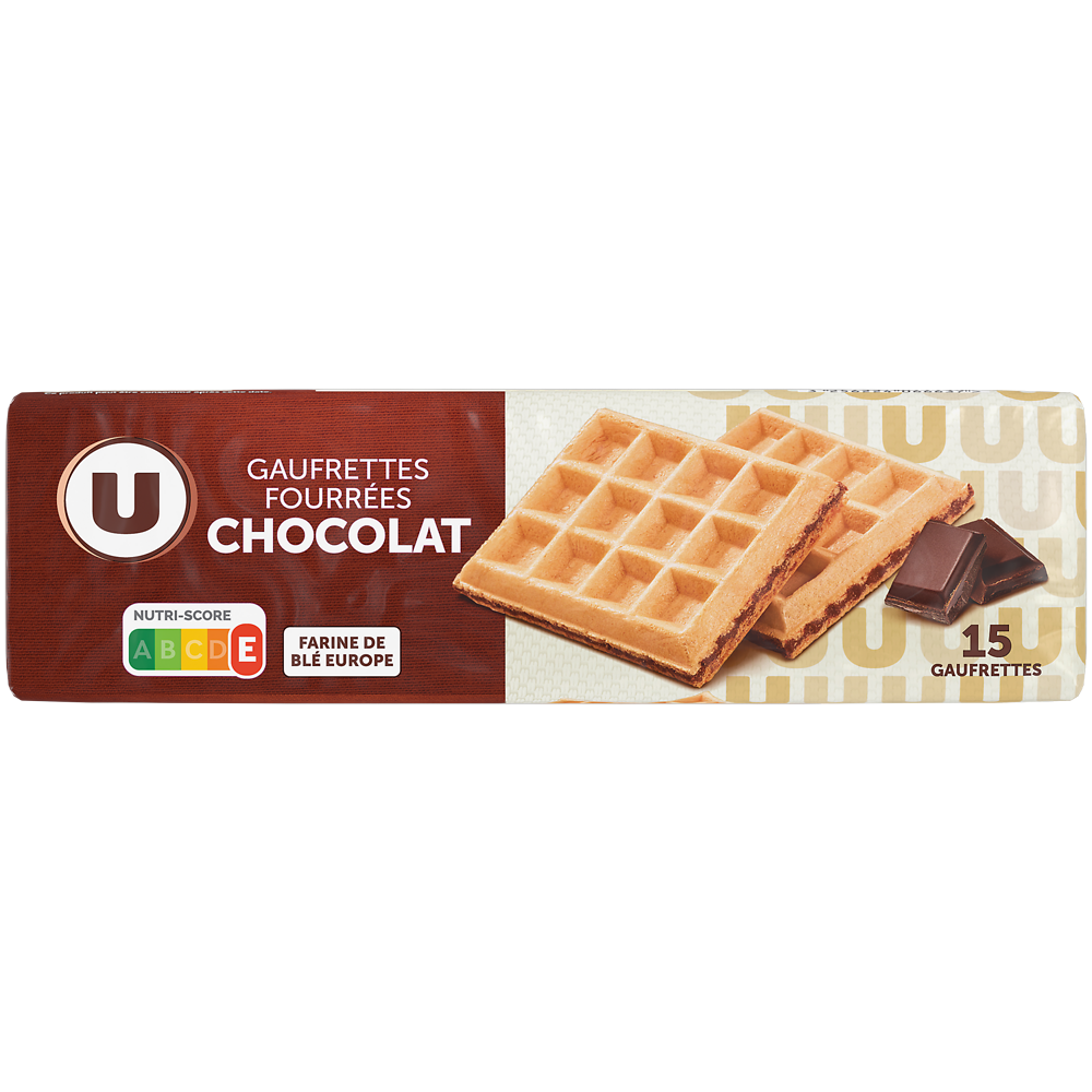 U Gaufrettes fourrées chocolat  paquet de 110g