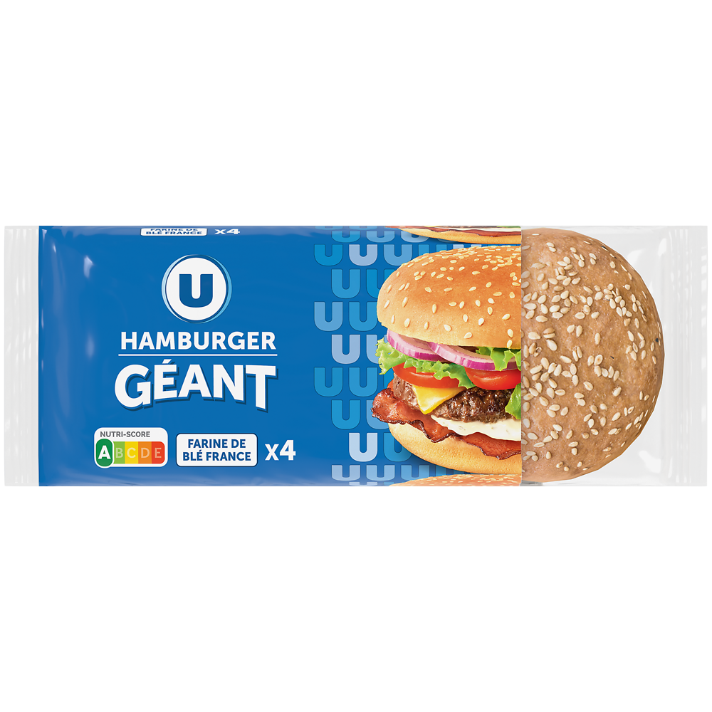 U Pain spécial pour hamburger géant  sachet de 4, 330g