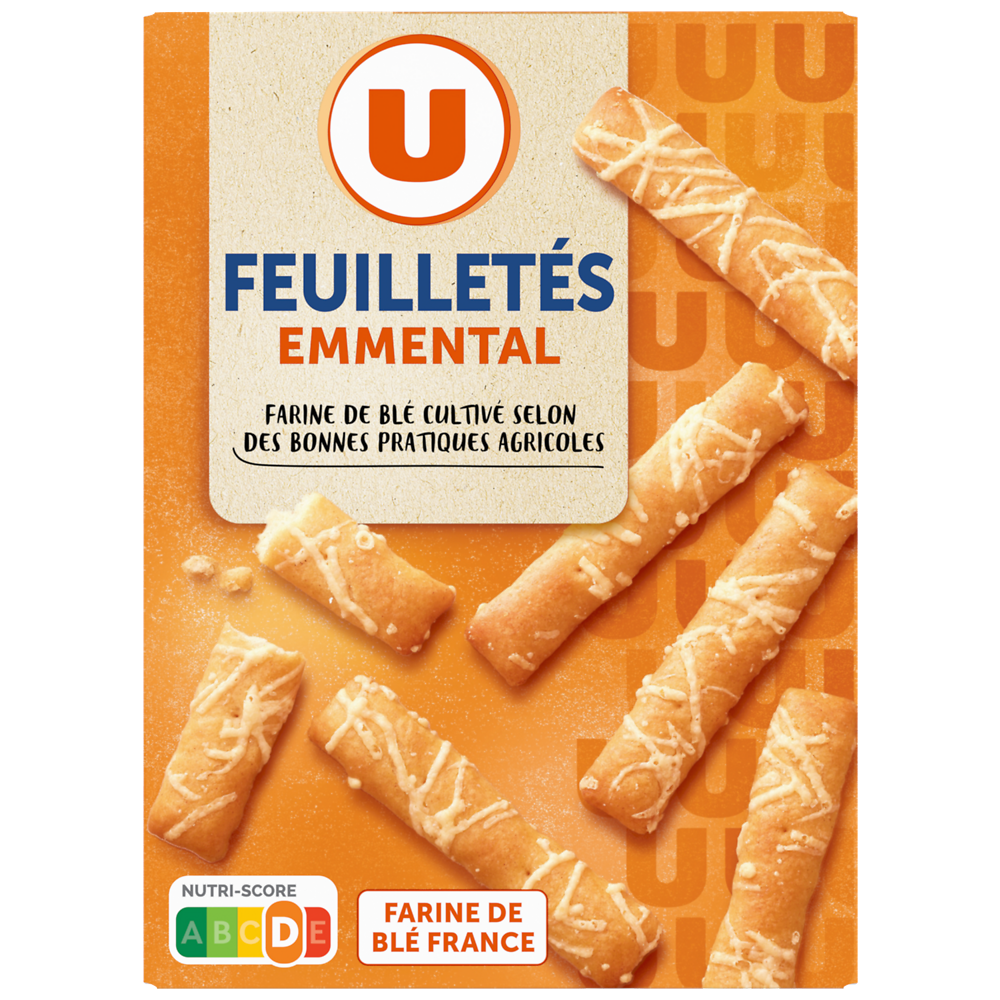 U Crackers feuilletés emmental  paquet de 85g