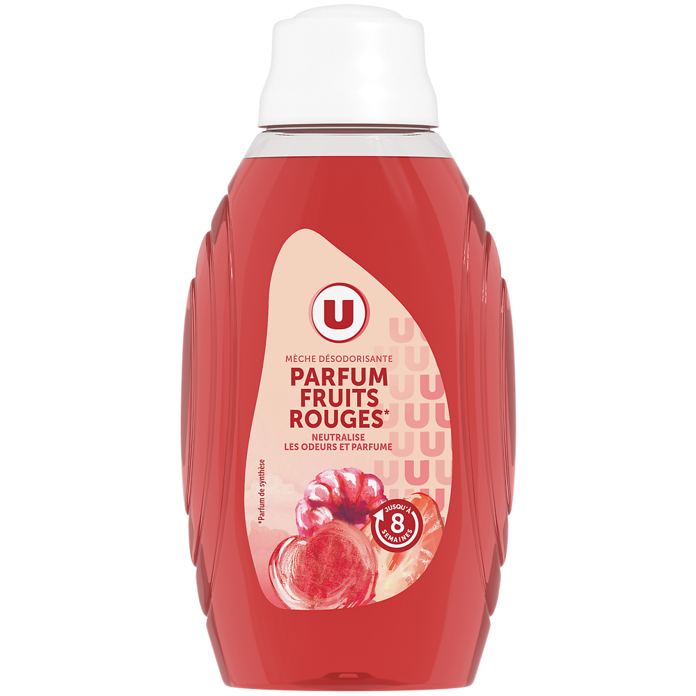 U Mèche désodorisante 2 en 1 parfum fruits rouges  flacon de 375ml