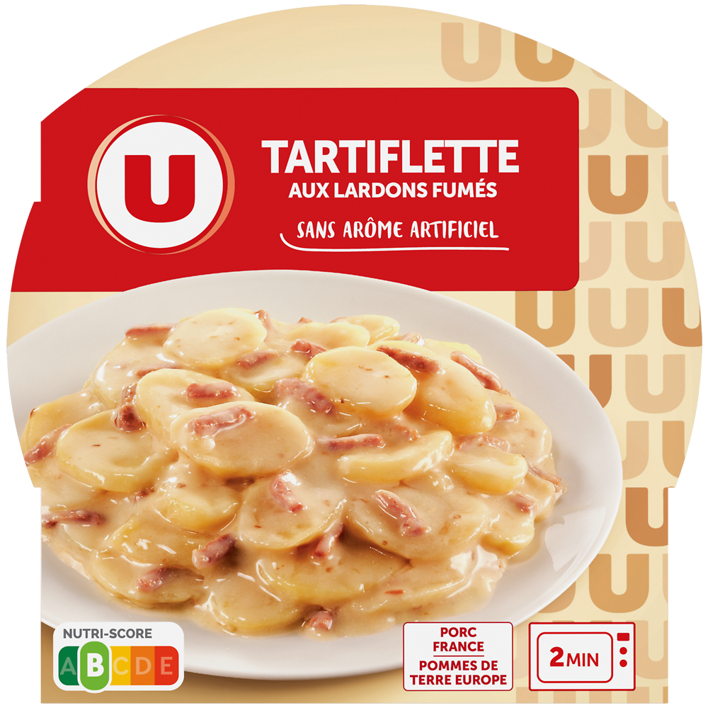 U Tartiflette aux lardons fumés  barquette micro-ondable de 300g