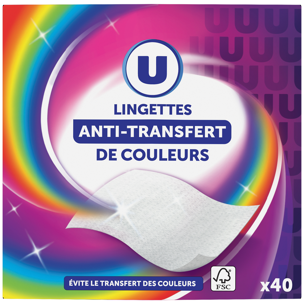 U Lingettes anti-transfert de couleurs  x40