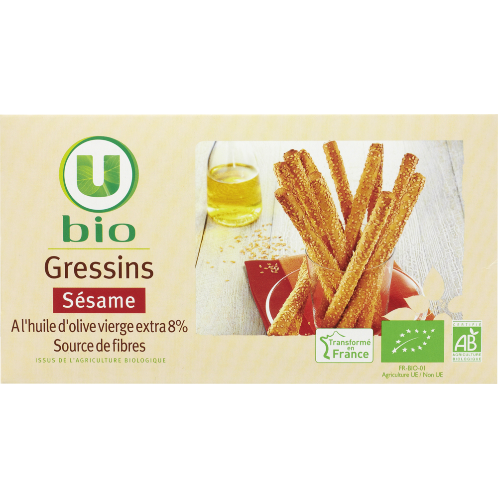 U BIO Gressins au sésame  paquet de 125g