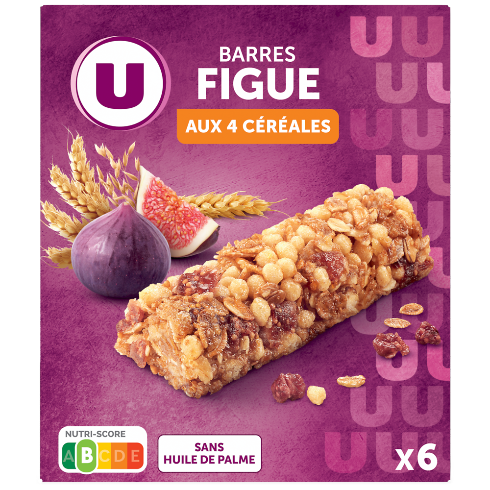 U Barres de céréales figue  x6  -  126g