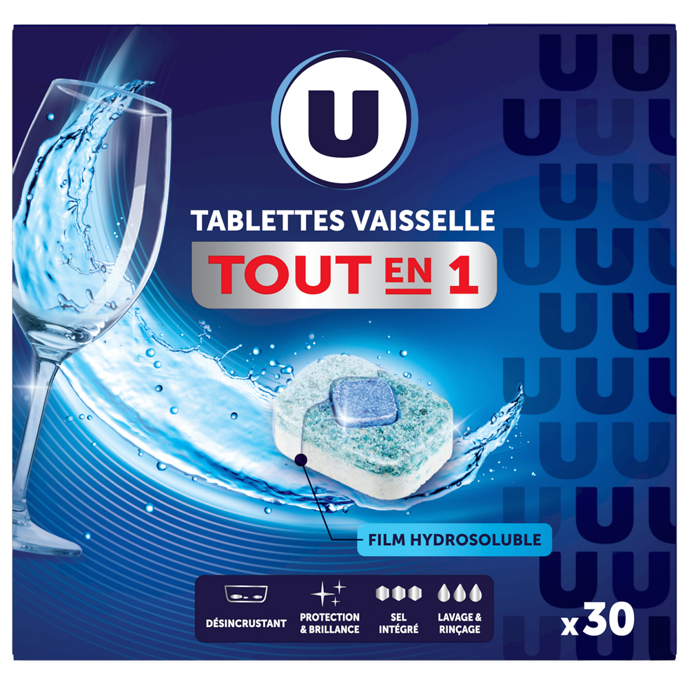 U Tablettes lave-vaisselle tout en 1, x30