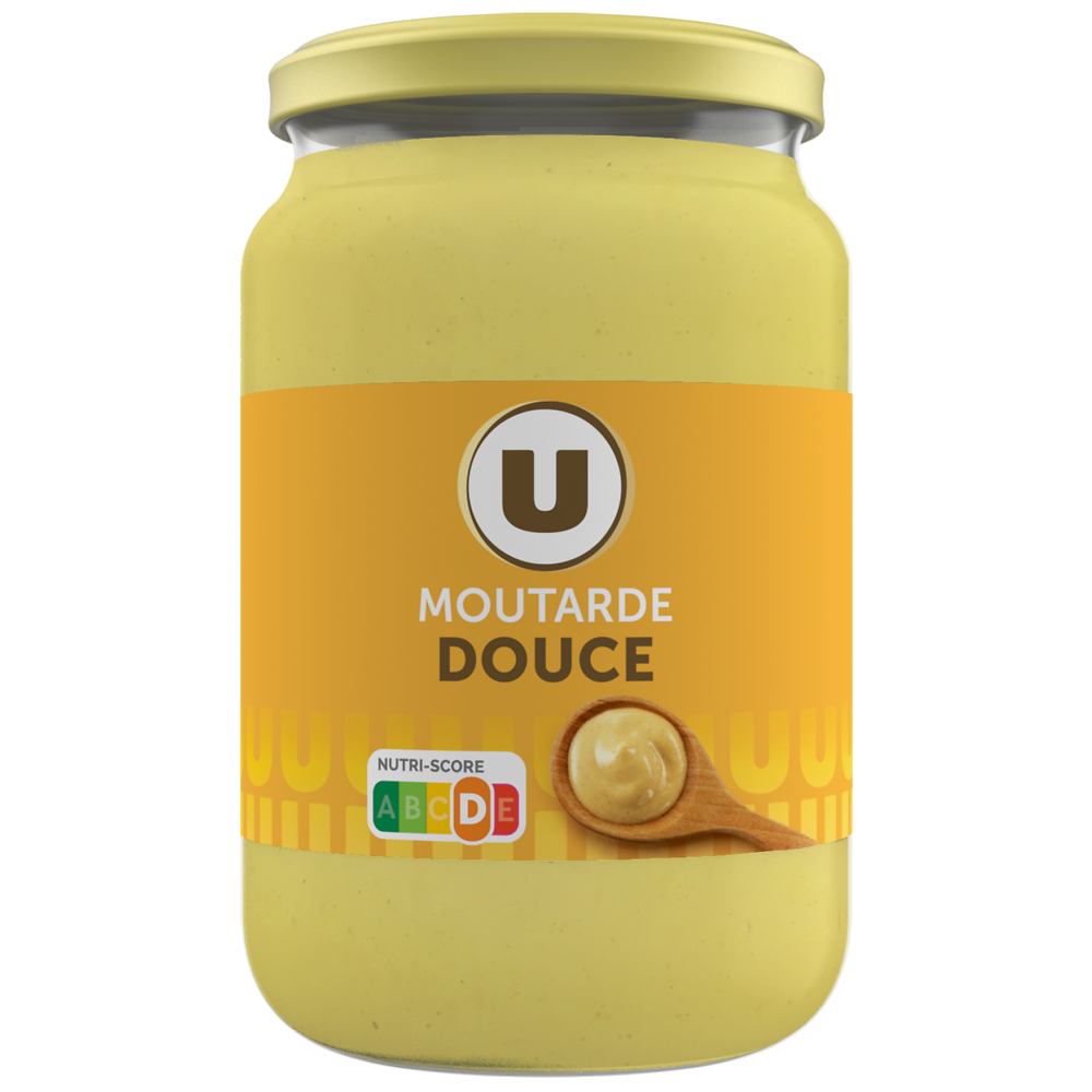 U Moutarde douce  bocal en verre de 355g