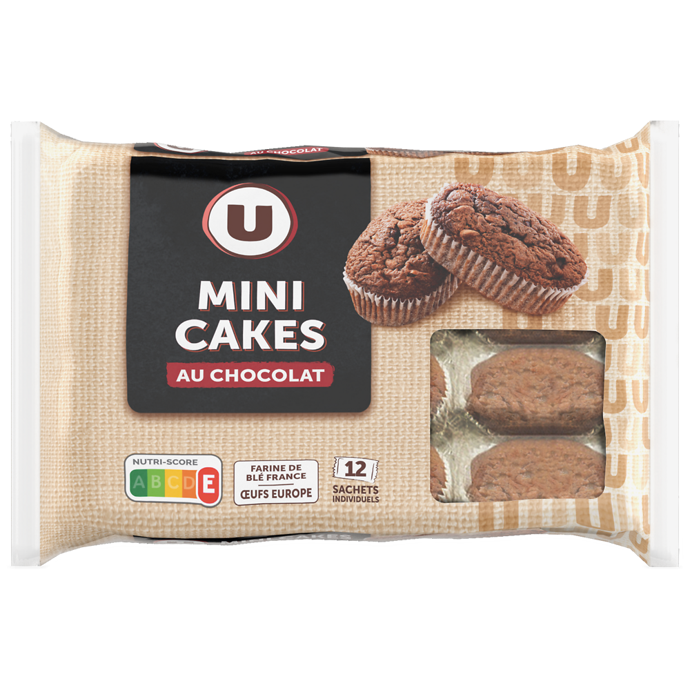 U Mini cakes tout chocolat  x12  -  420g