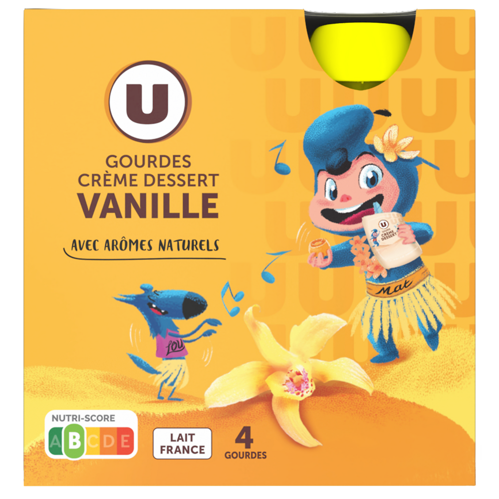 U MAT ET LOU Crème dessert vanille  4x85g