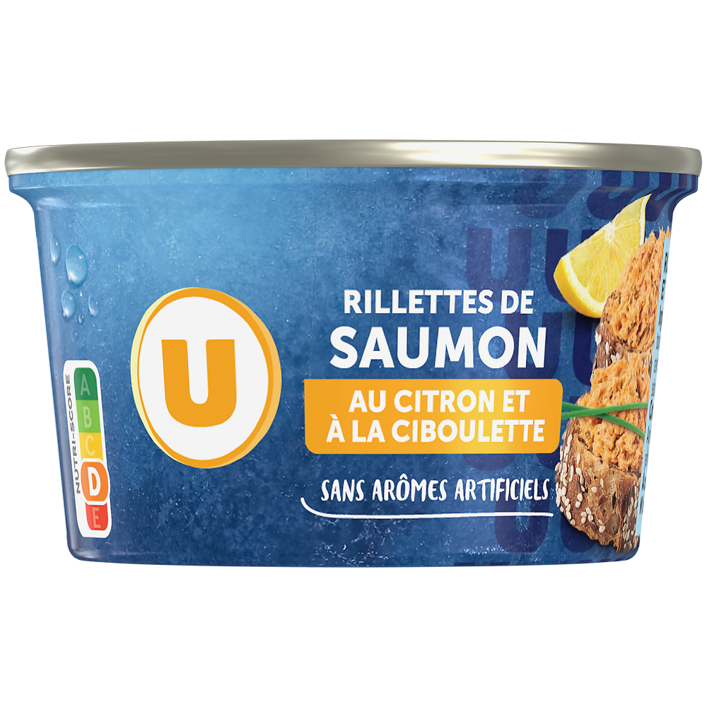 U Rillettes de saumon citron et ciboulette  boîte de 125g