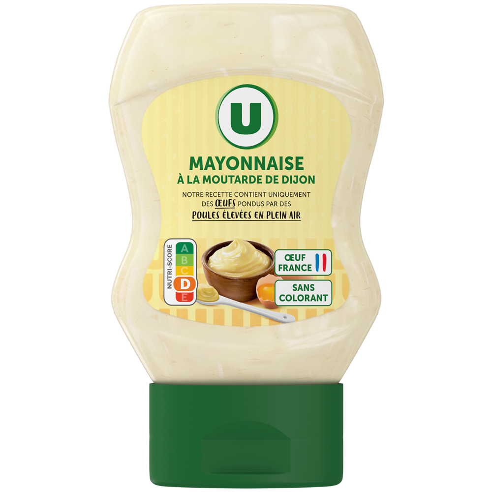 U Mayonnaise à la moutarde de Dijon sans colorant squezz, 235g